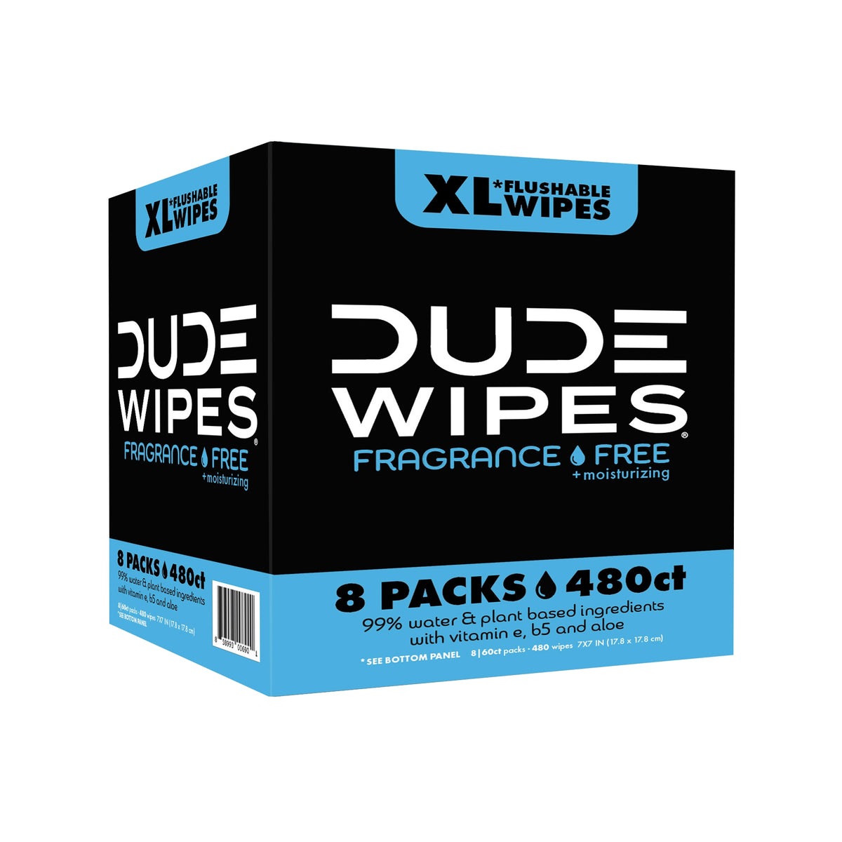 DUDE Wipes XL Flushable Wipes, Fragrance Free + Moisturizing, 480 ct - product image 2