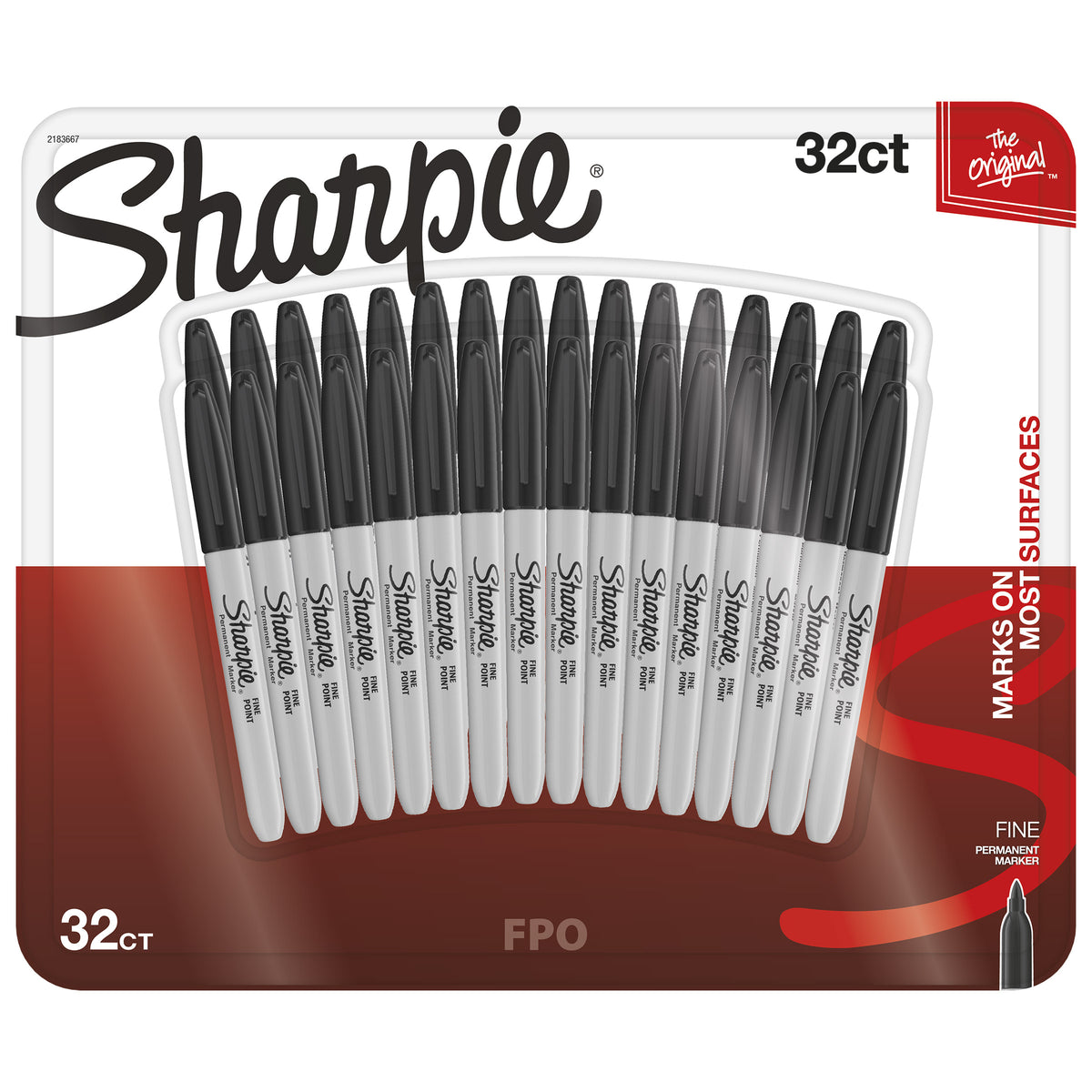 Sharpie Permanent Marker, Fine Point, Black, 32 count - product image 2