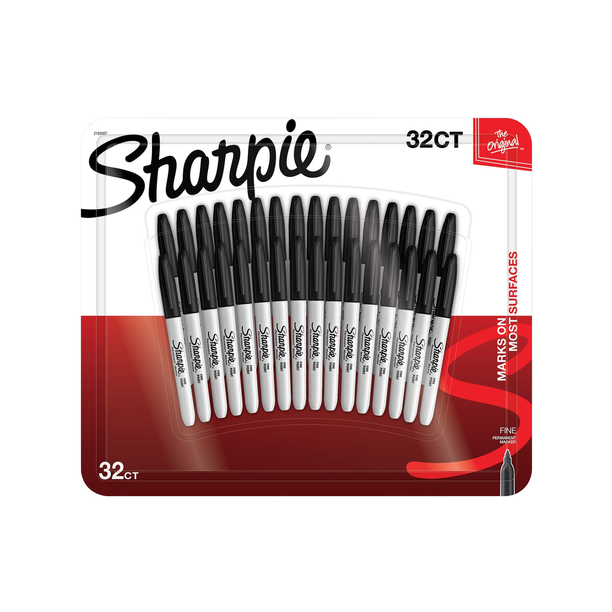 Sharpie Permanent Marker, Fine Point, Black, 32 count - product image 1