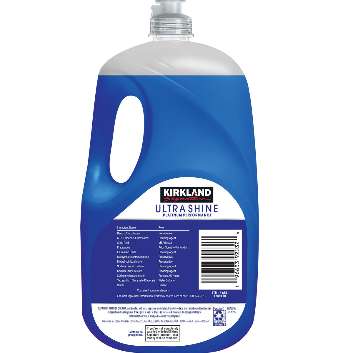 Kirkland Signature Ultra Shine Dishwashing Liquid, Fresh Scent, 90 fl oz - product image 2