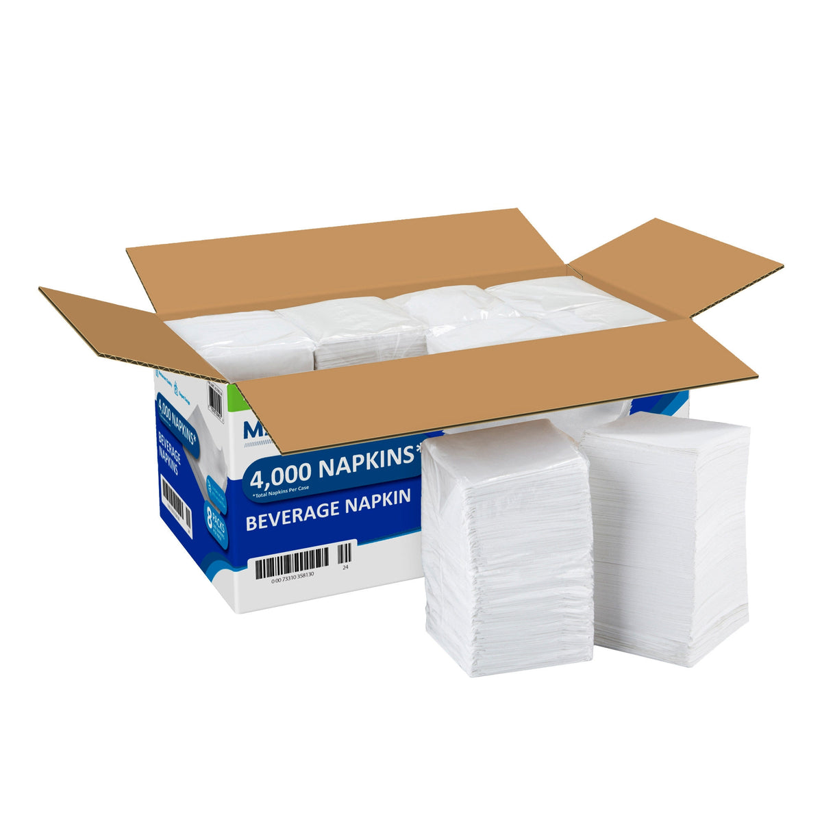 Marathon Beverage Napkins, 1-Ply, White, 4000 ct - product image 4