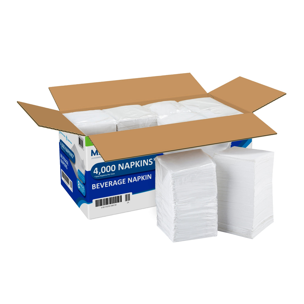 Marathon Beverage Napkins, 1-Ply, White, 4000 ct - product image 3