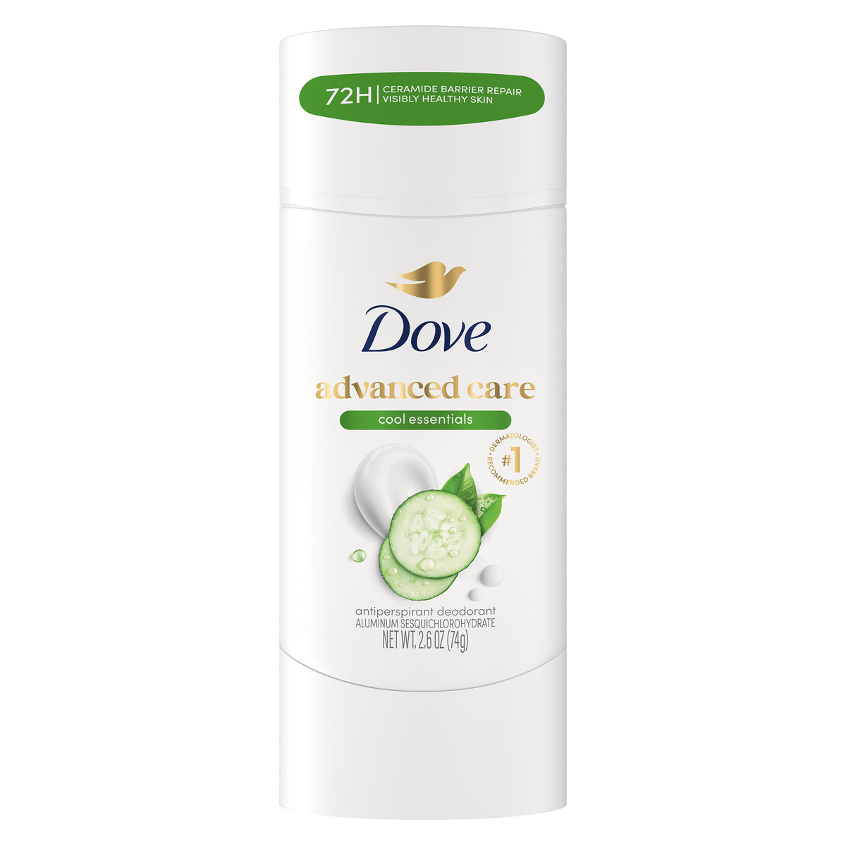 Dove Advanced Care Invisible+ Antiperspirant Deodorant Stick, Cucumber & Cactus Water, 2.6 oz, 4 ct - product image 5