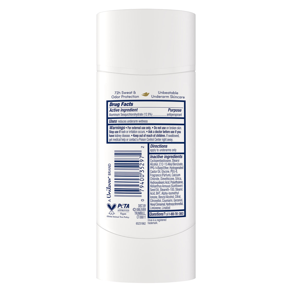 Dove Advanced Care Invisible+ Antiperspirant Deodorant Stick, Cucumber & Cactus Water, 2.6 oz, 4 ct - product image 6