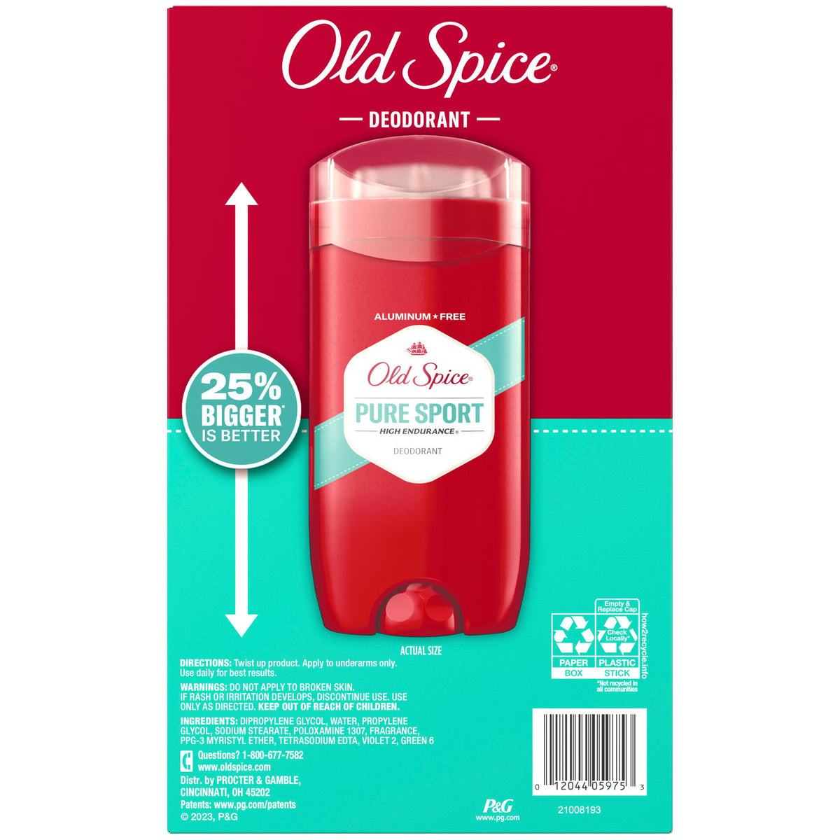 Old Spice High Endurance Deodorant, Pure Sport, 3 oz, 5 ct - image 4