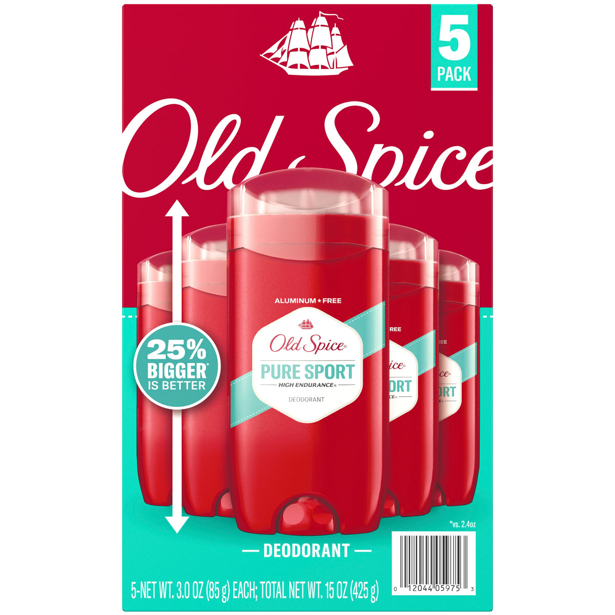 Old Spice High Endurance Deodorant, Pure Sport, 3 oz, 5 ct - product image 1