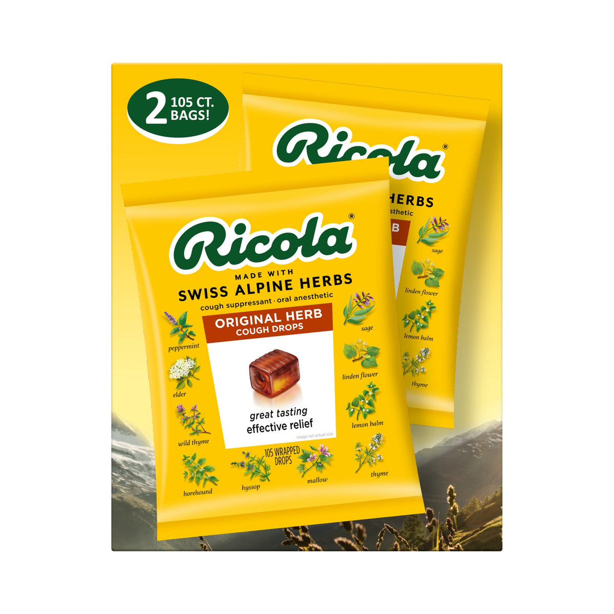 Ricola Original Herb Cough Drops, 105 Drops, 2 ct - product image 1