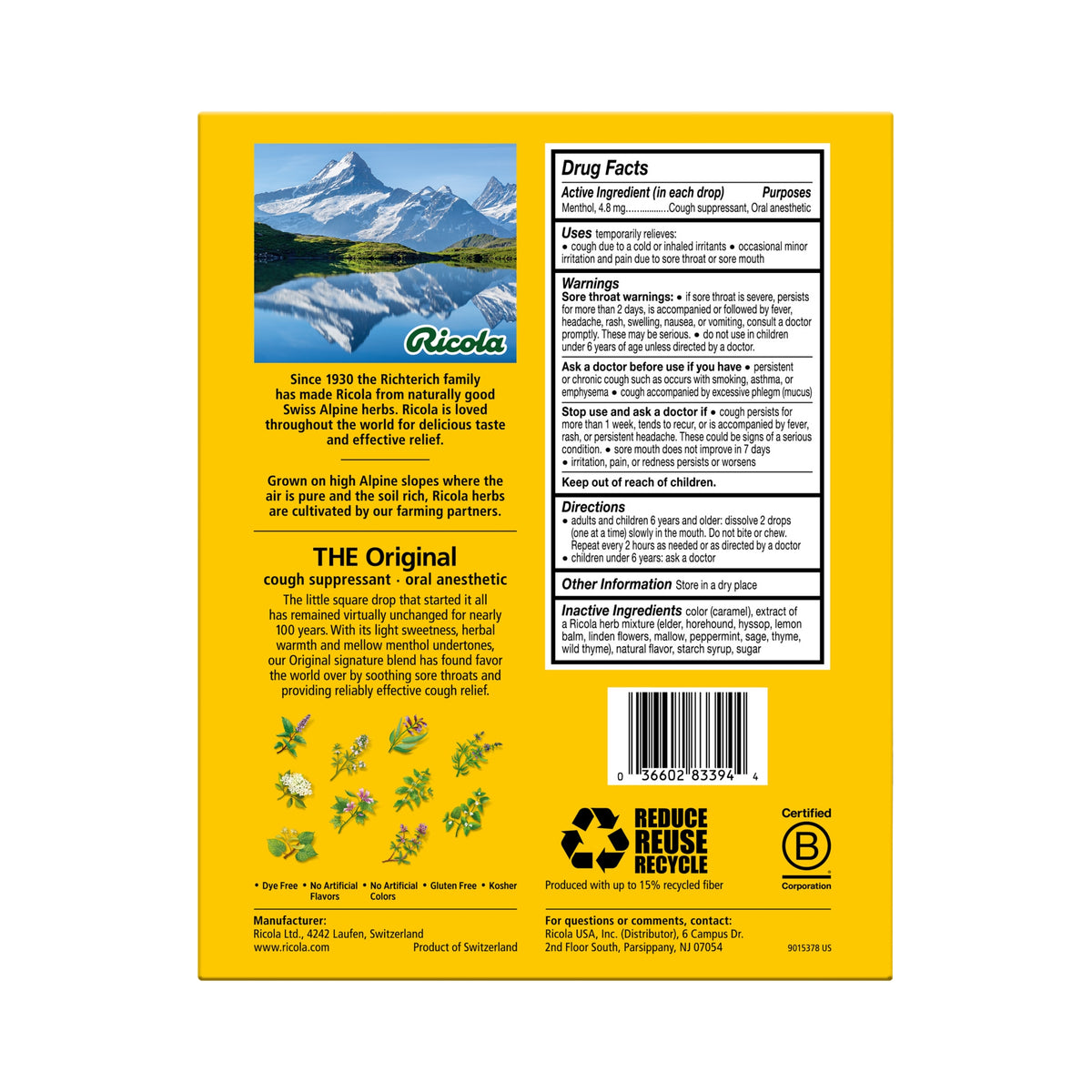 Ricola Original Herb Cough Drops, 105 Drops, 2 ct - product image 3