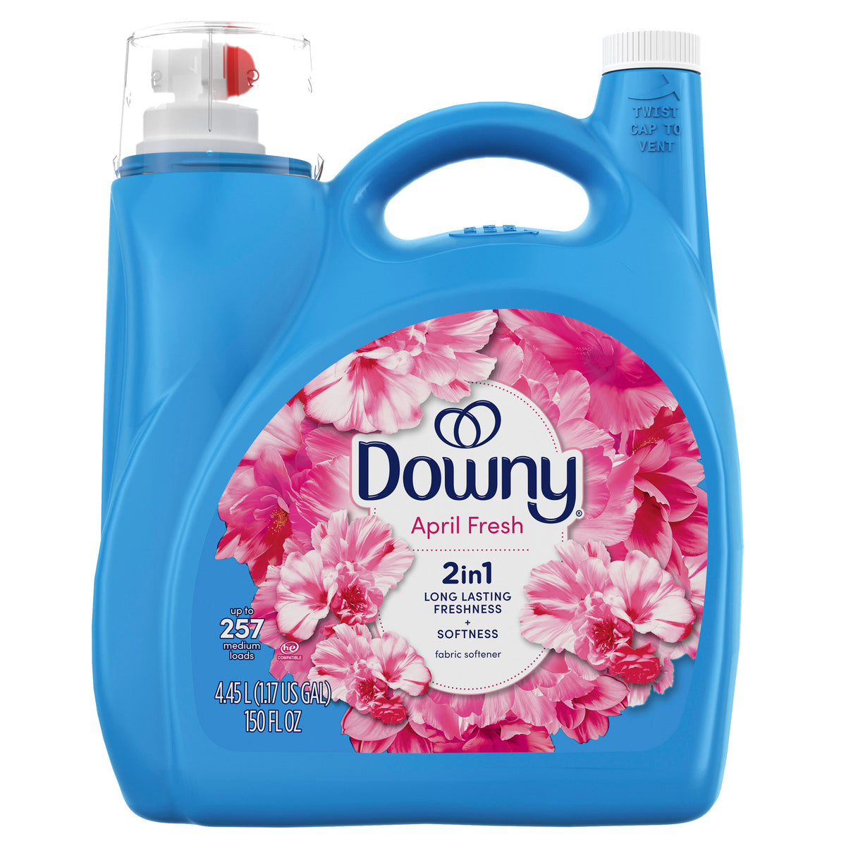 Downy 2-in-1 Liquid Fabric Softener, HE Compatible, April Fresh Scent, 257 Loads, 150 fl oz - product image 3