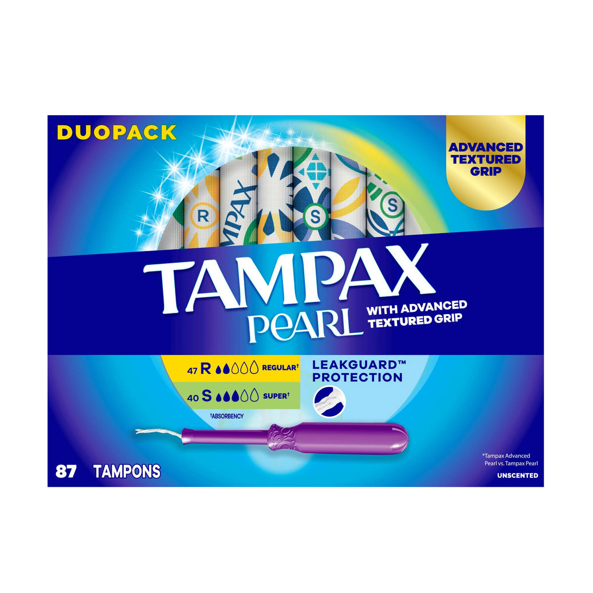 Tampax Pearl Tampons, Regular and Super Duo-Pack, 87 ct - product image 2