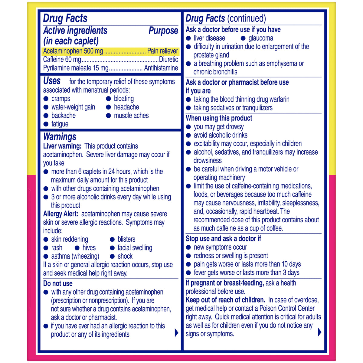 Midol Complete Acetaminophen Caplets, 2 caplets, 25 ct - product image 1