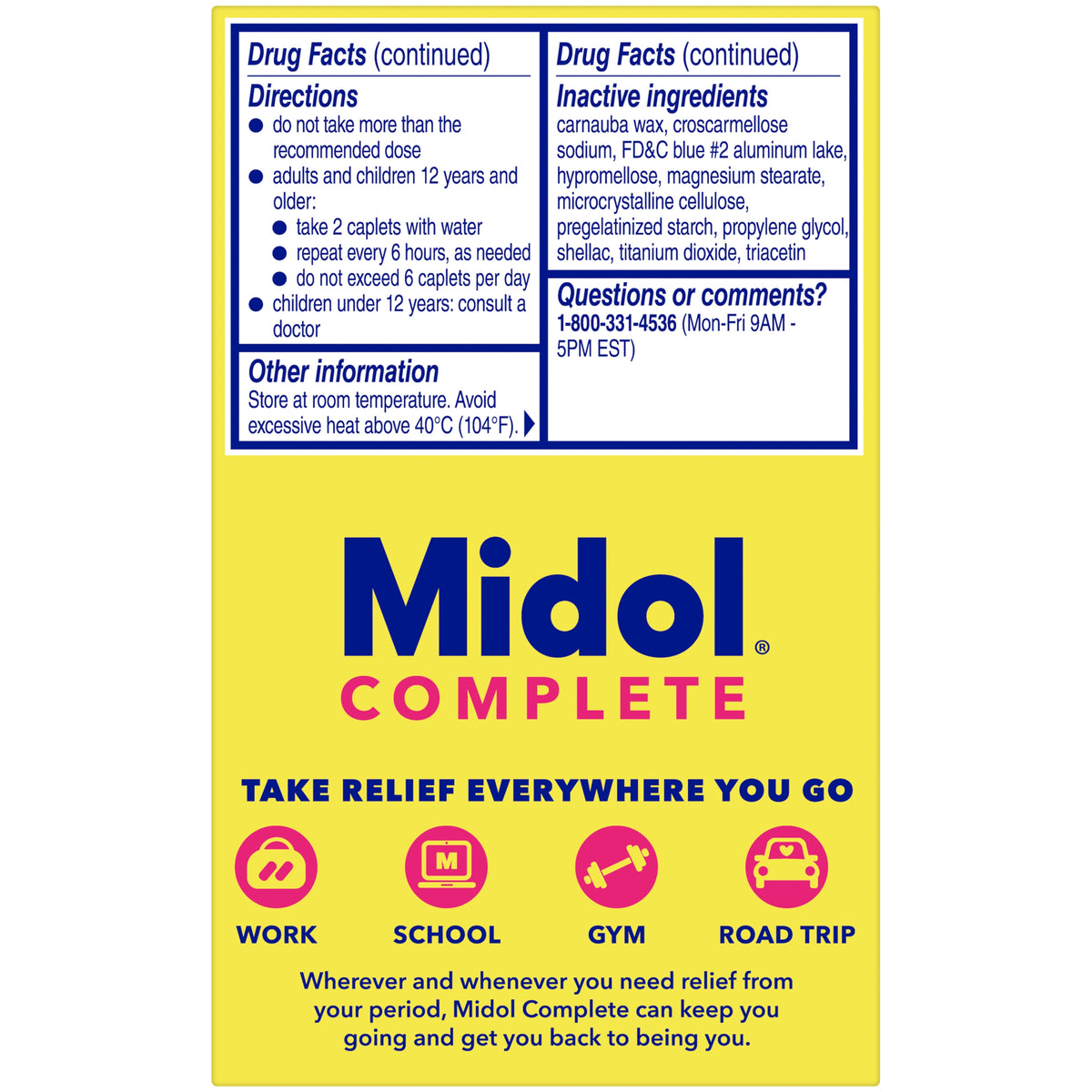 Midol Complete Acetaminophen Caplets, 2 caplets, 25 ct - product image 4