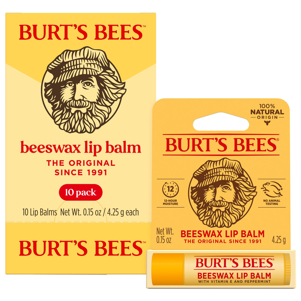 Burt's Bees Beeswax Lip Balm, 0.15 oz, 10 ct - product image 3