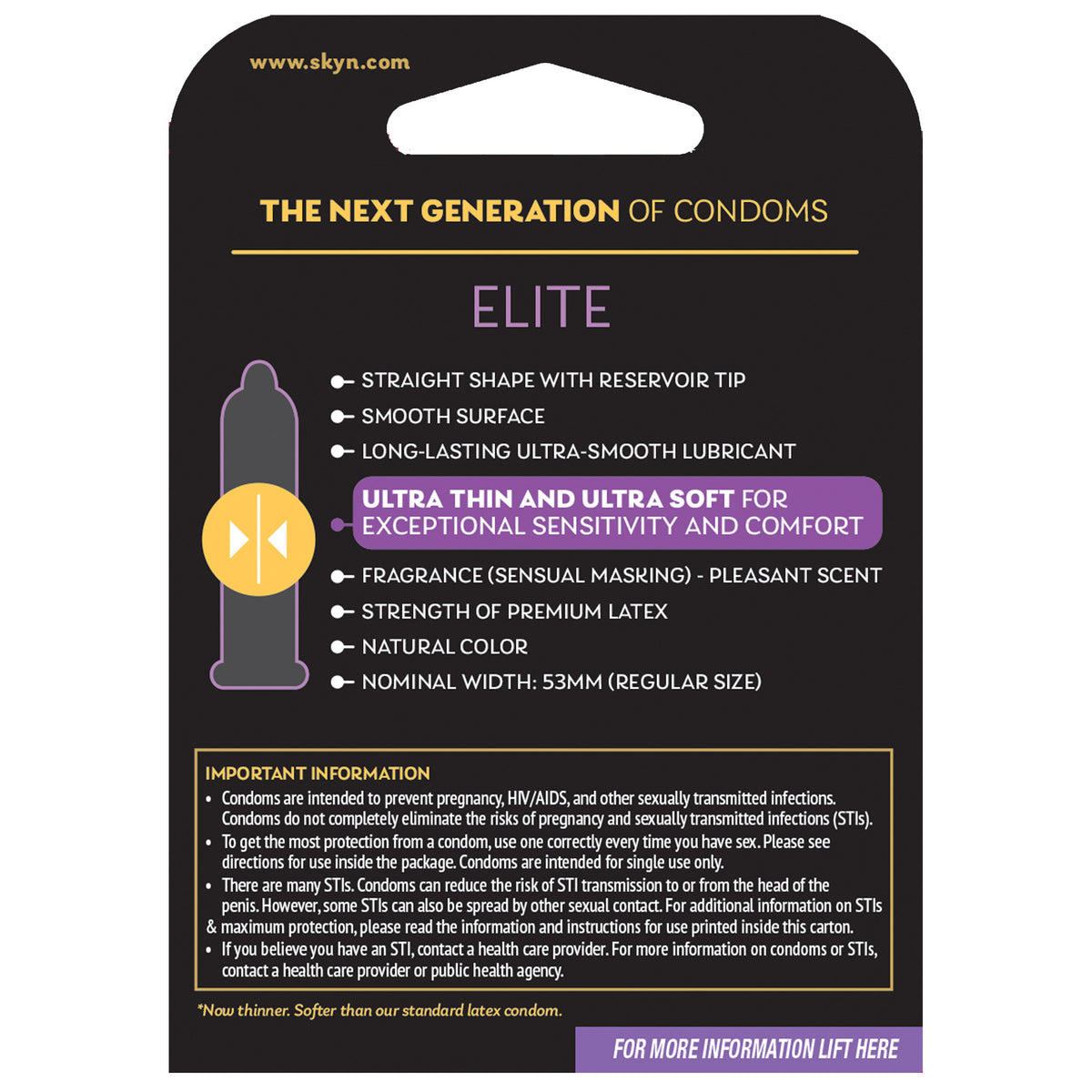 SKYN Elite Condoms,  Non-Latex, Lubricated, 3 per Pack, 6 Trial Packs - product image 8