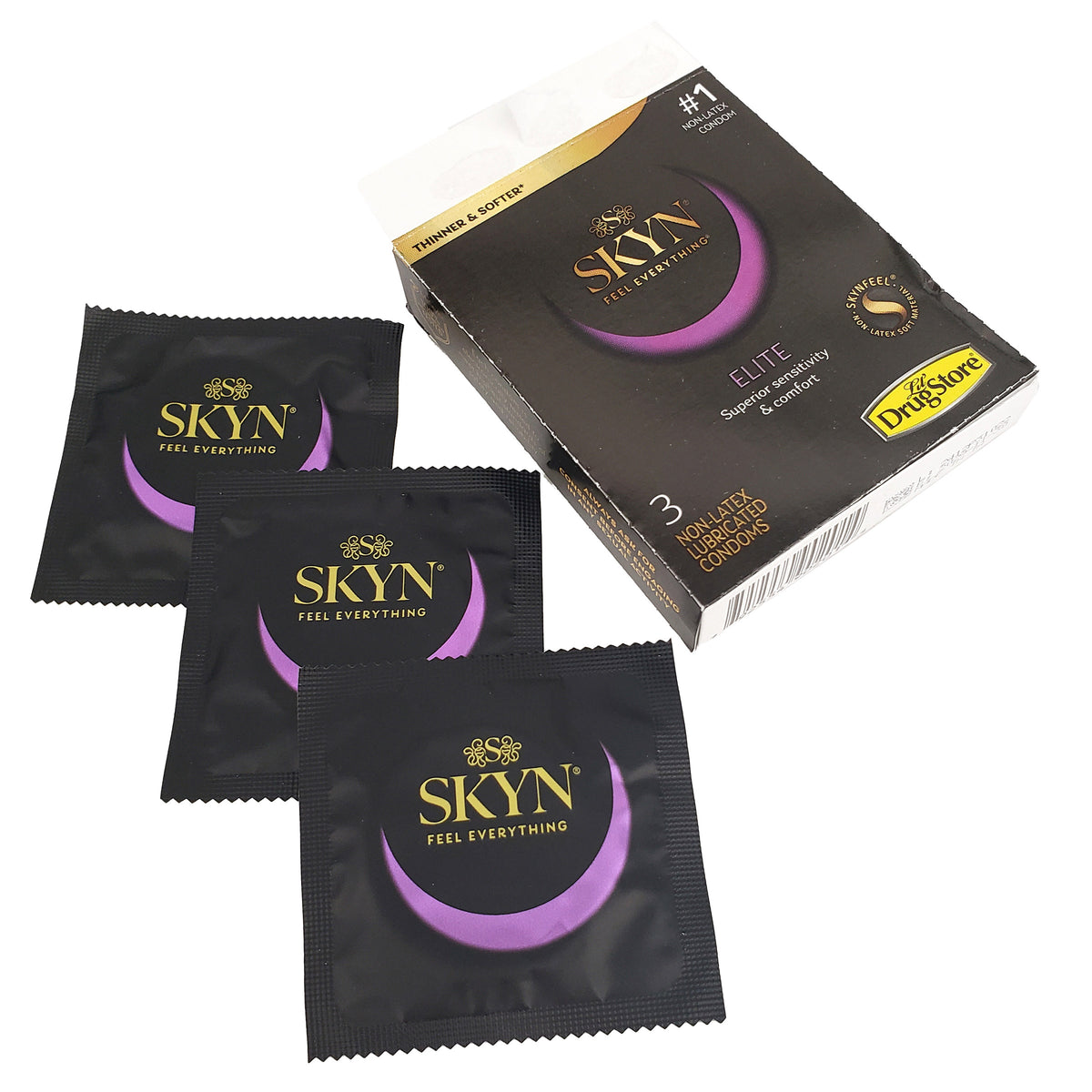 SKYN Elite Condoms,  Non-Latex, Lubricated, 3 per Pack, 6 Trial Packs - product image 6