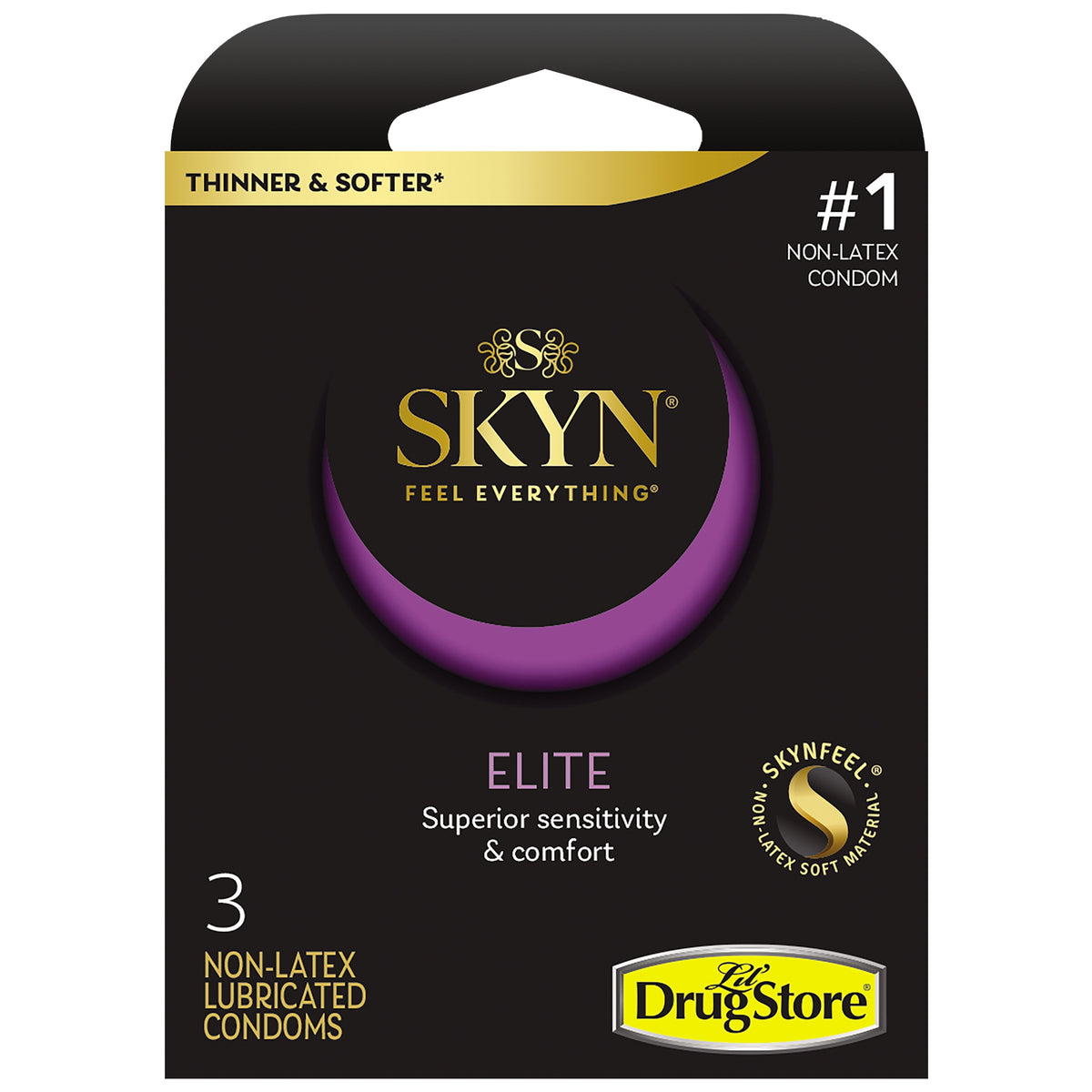 SKYN Elite Condoms,  Non-Latex, Lubricated, 3 per Pack, 6 Trial Packs - product image 1
