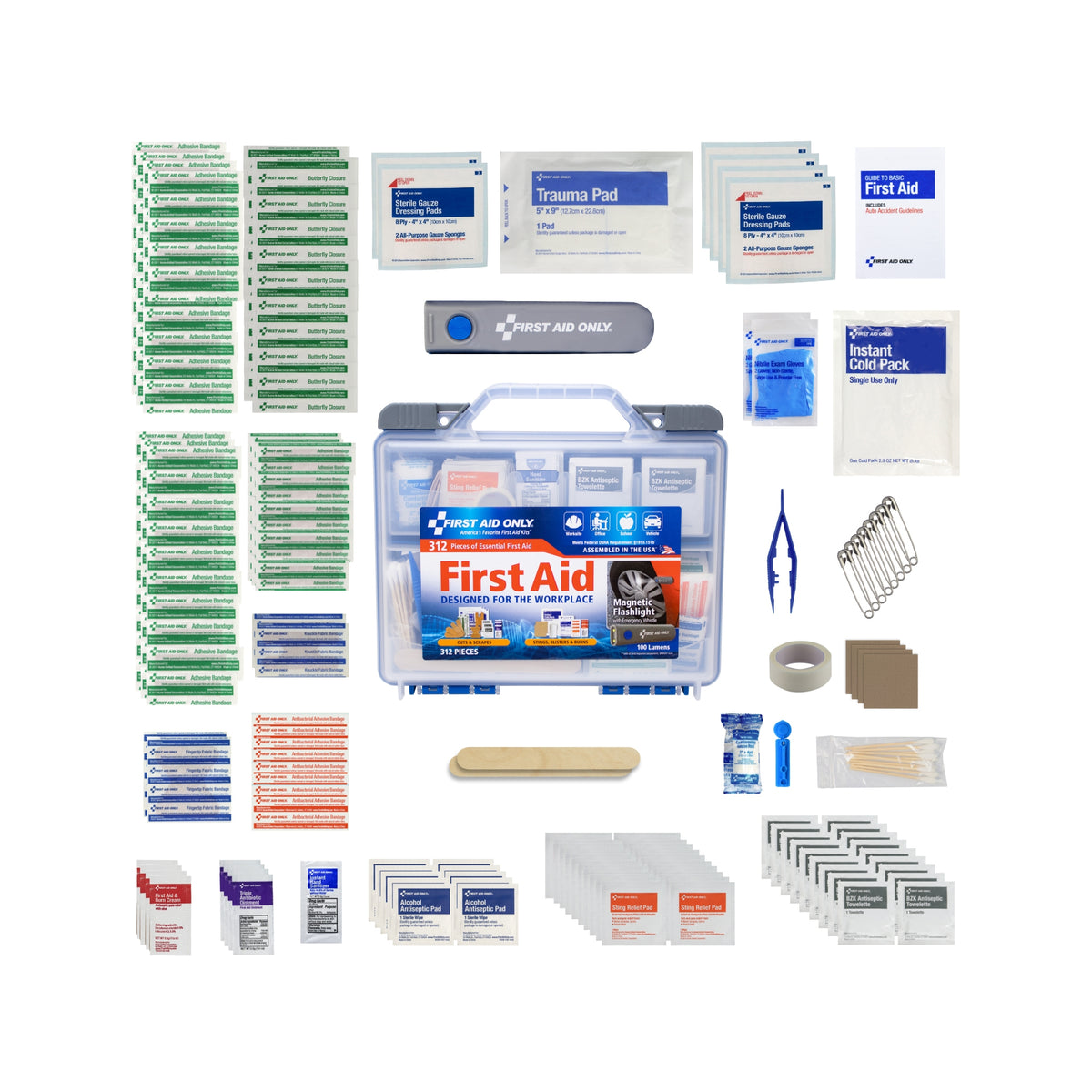 First Aid Only, Workplace First Aid Kit with Flashlight,  312 Pieces - product image 4