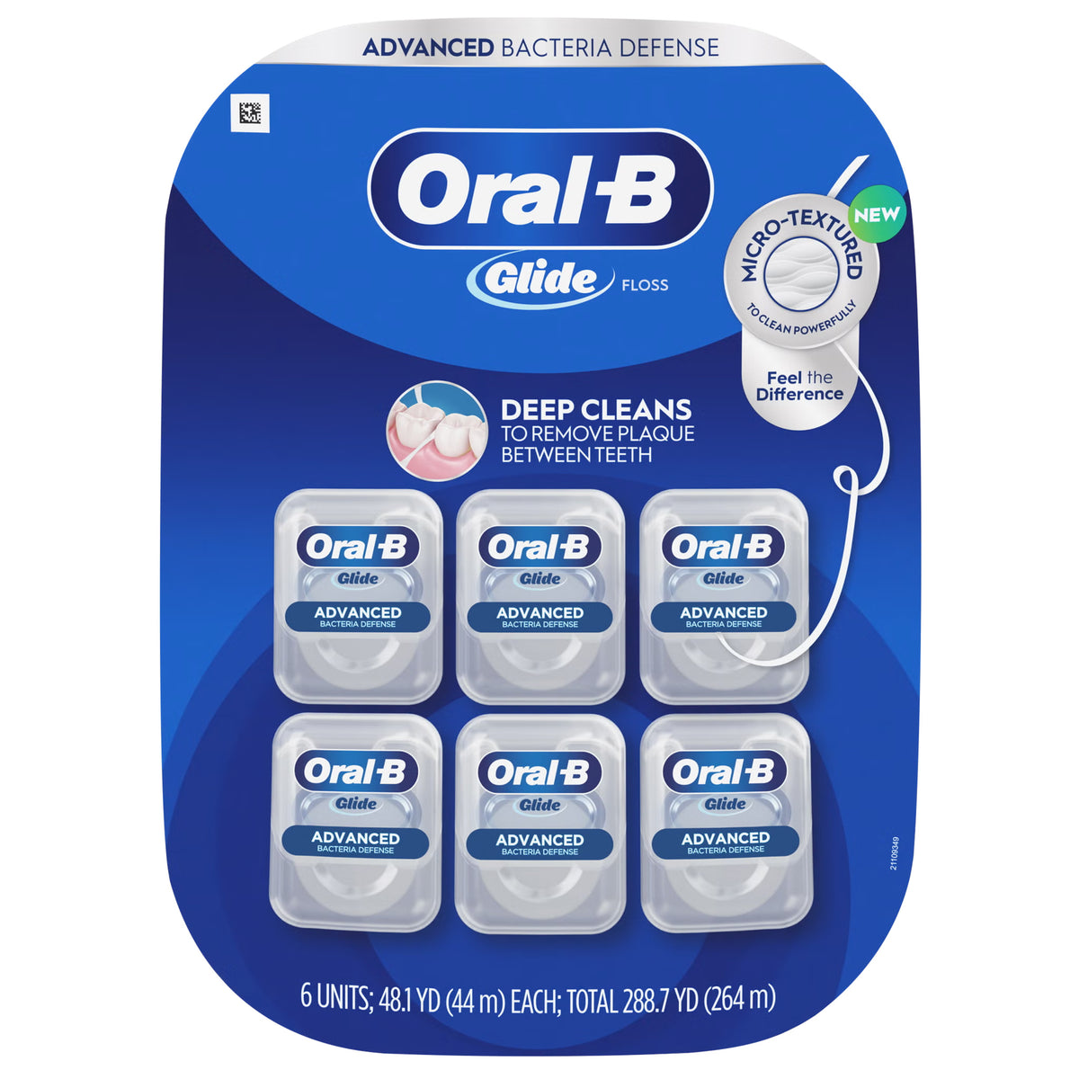 Oral-B Glide Floss, Advanced Bacteria Defense, 6 ct - image 1