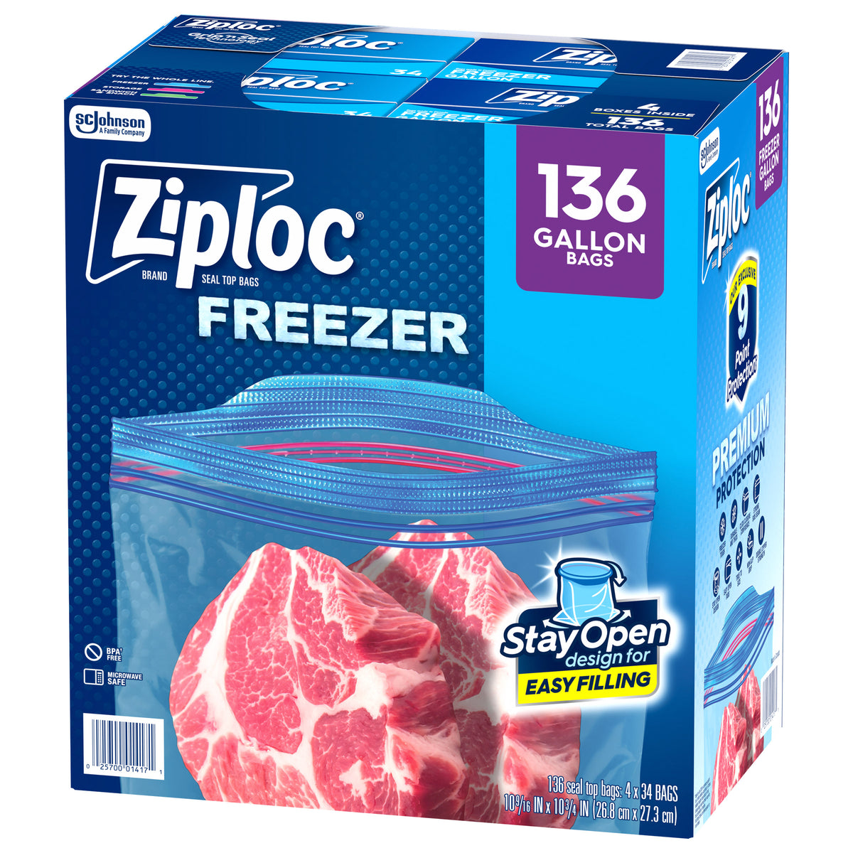 Ziploc Grip 'n Seal Freezer Bags, Gallon, 136 ct - product image 5