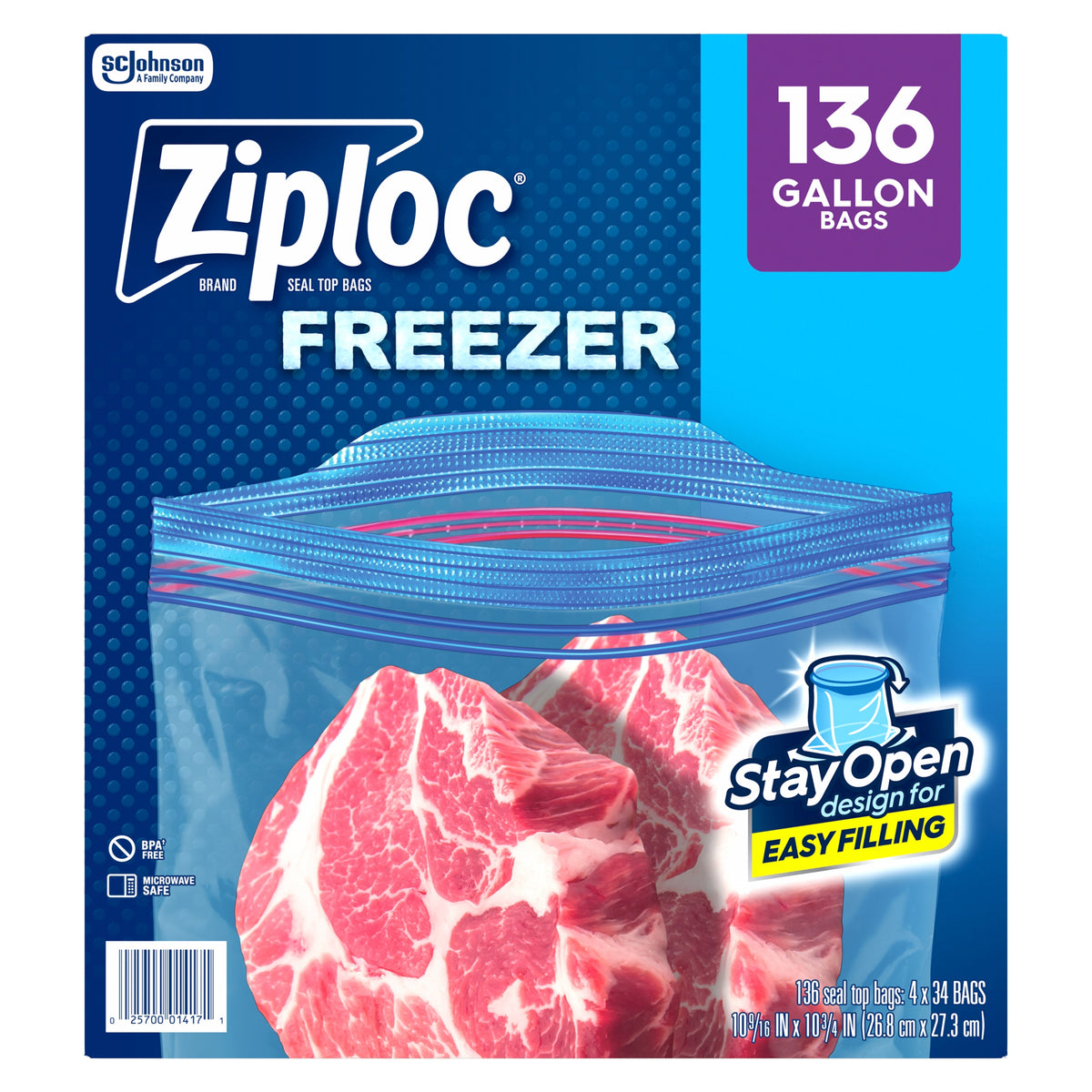 Ziploc Grip 'n Seal Freezer Bags, Gallon, 136 ct - product image 3