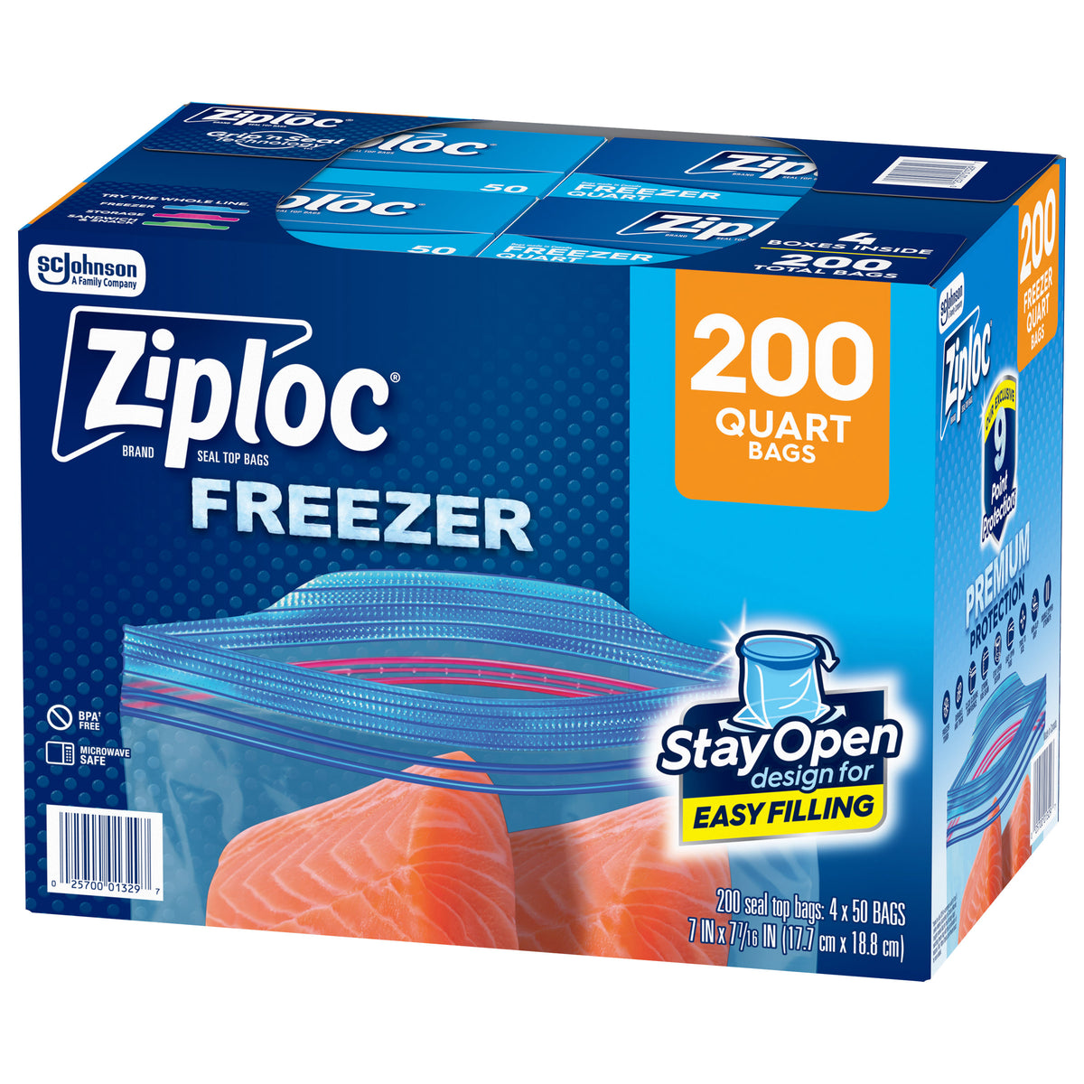 Ziploc Grip 'n Seal Freezer Bags, Quart, 200 ct - product image 4
