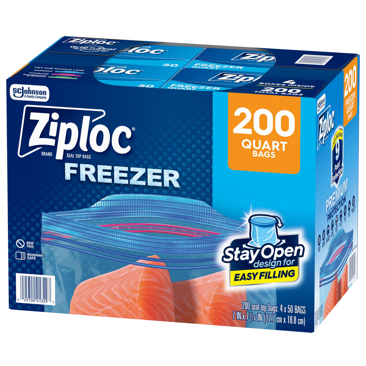 Ziploc Grip 'n Seal Freezer Bags, Quart, 200 ct - product image 1