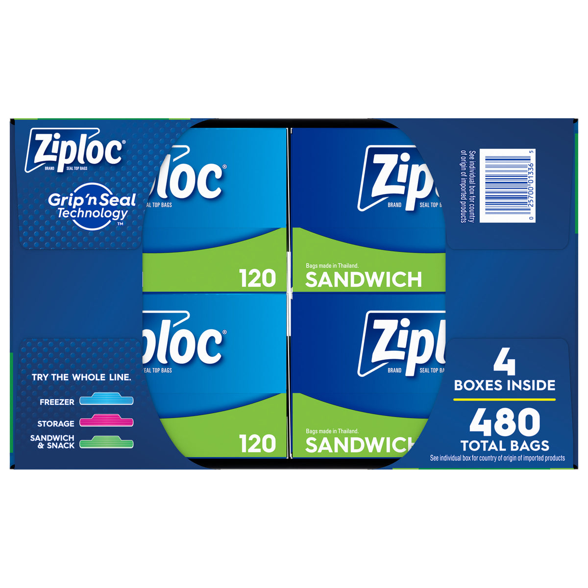 Ziploc Grip 'n Seal Sandwich Bags, 480 ct - product image 3