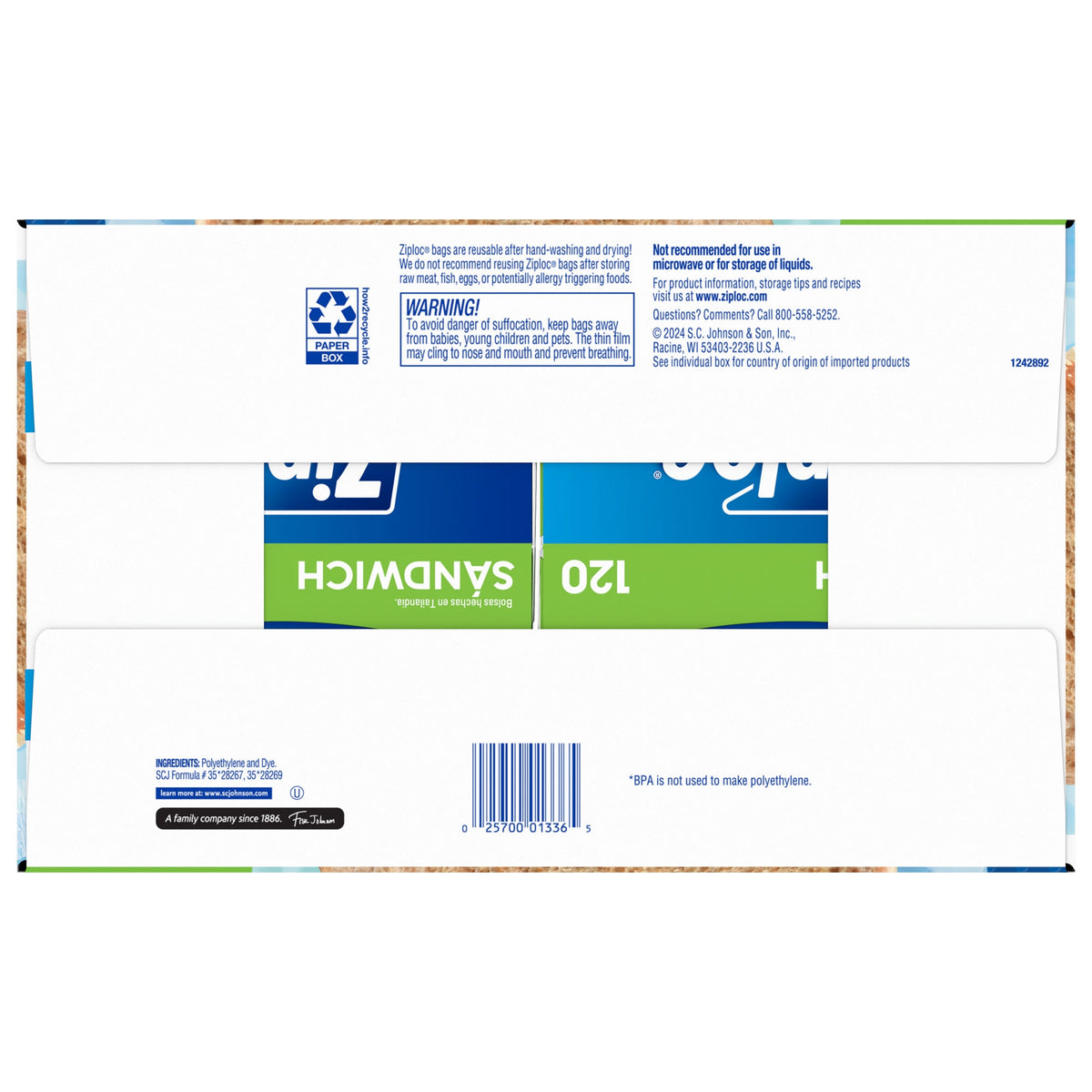 Ziploc Grip 'n Seal Sandwich Bags, 480 ct - product image 2