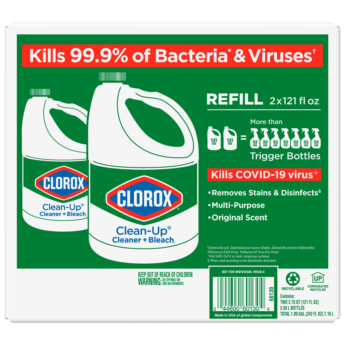 Clorox Clean-Up Cleaner and Bleach, Original Scent, 121 fl oz, 2 ct - product image 11