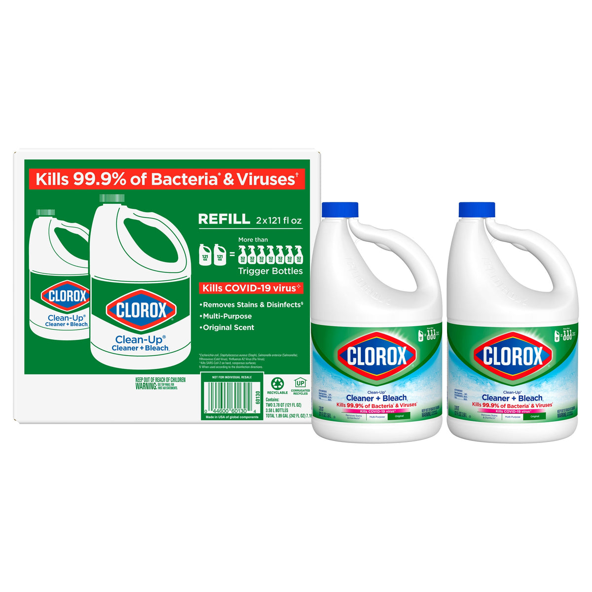 Clorox Clean-Up Cleaner and Bleach, Original Scent, 121 fl oz, 2 ct - product image 3