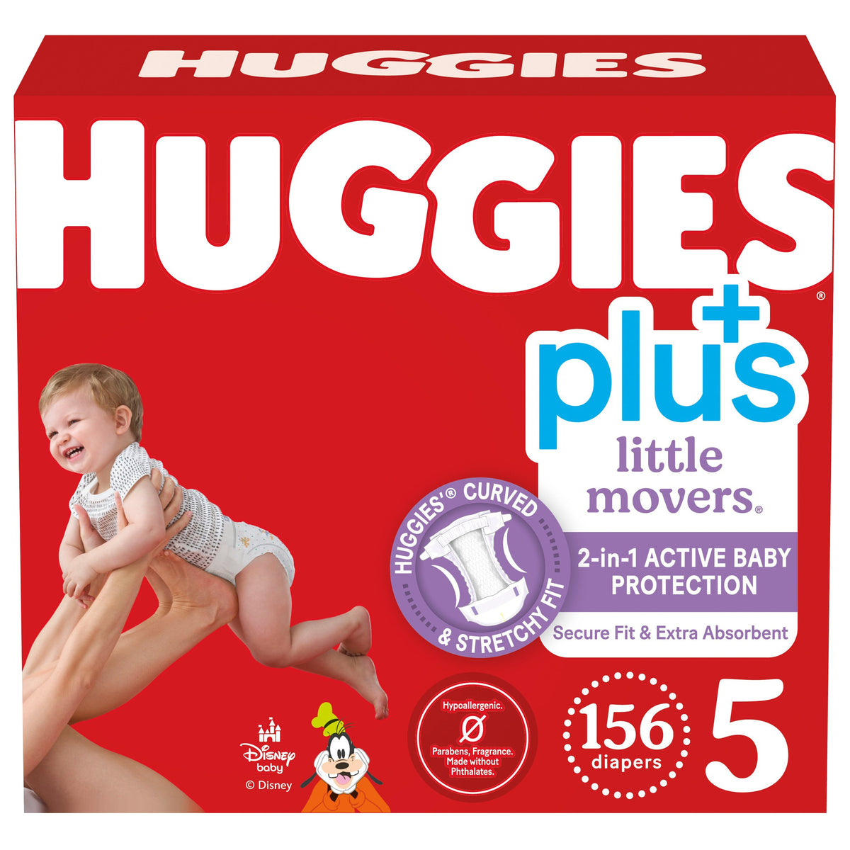 Huggies Plus Little Movers Diapers, Disney Baby, Size 5, 156 ct - product image 1
