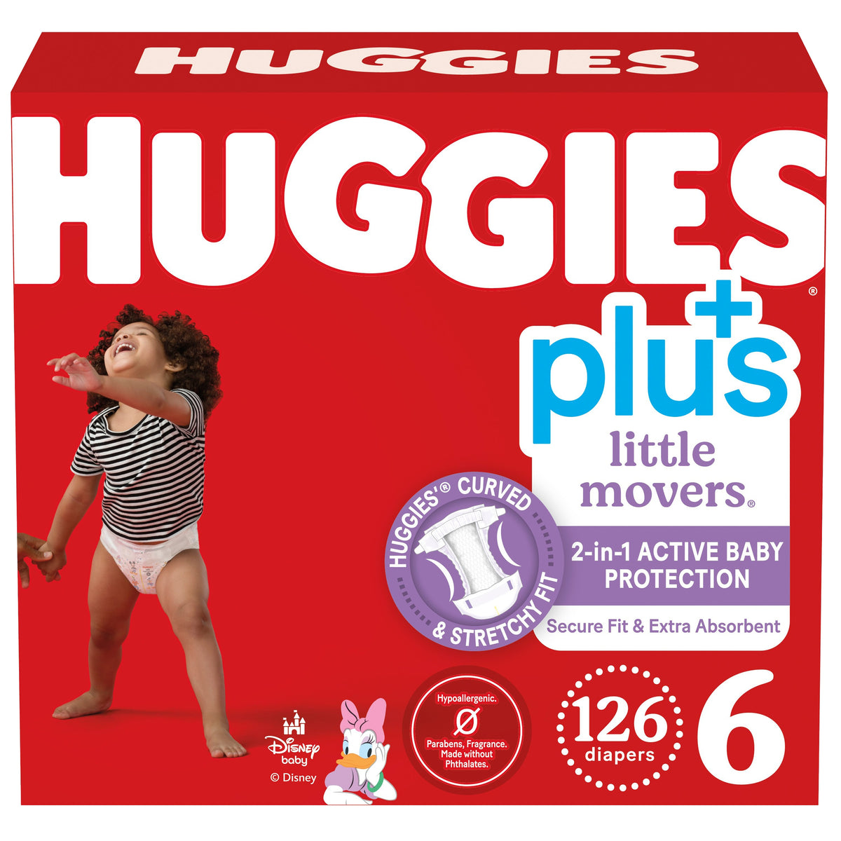 Huggies Plus Little Movers Diapers, Disney Baby, Size 6, 126 ct - product image 1