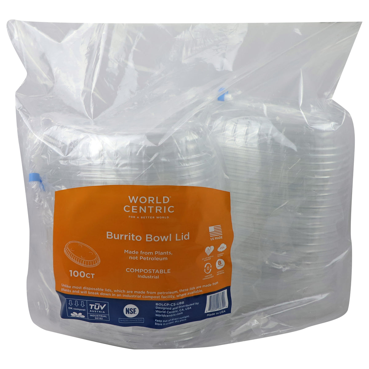 World Centric Compostable Burrito Lid, Clear, 32 oz, 100 ct - product image 2