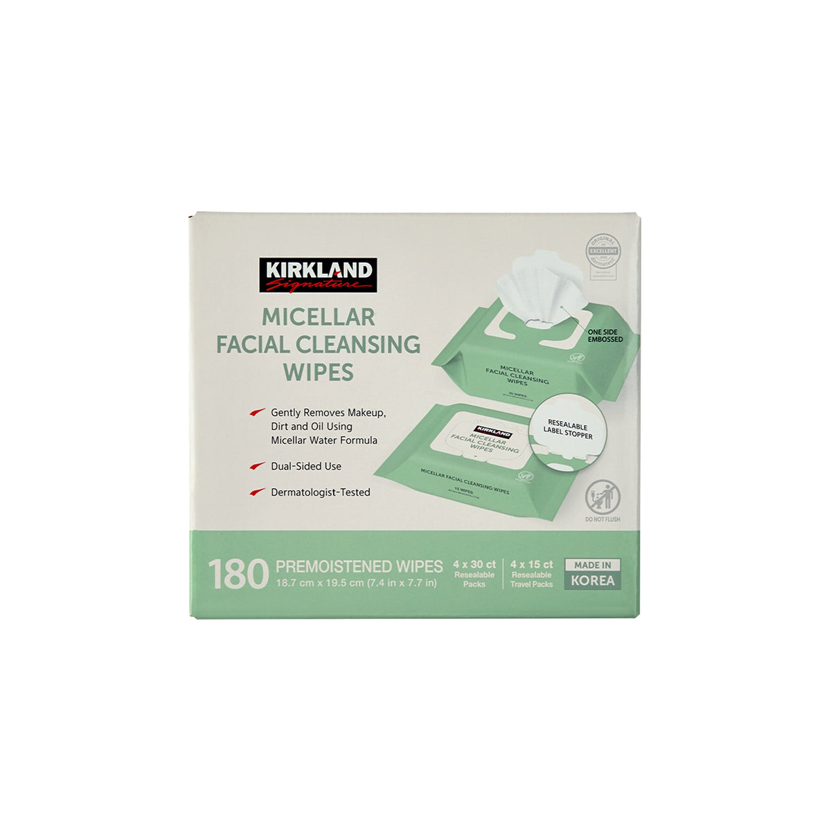 Kirkland Signature Micellar Facial Cleansing Wipes, 180 ct - product image 1