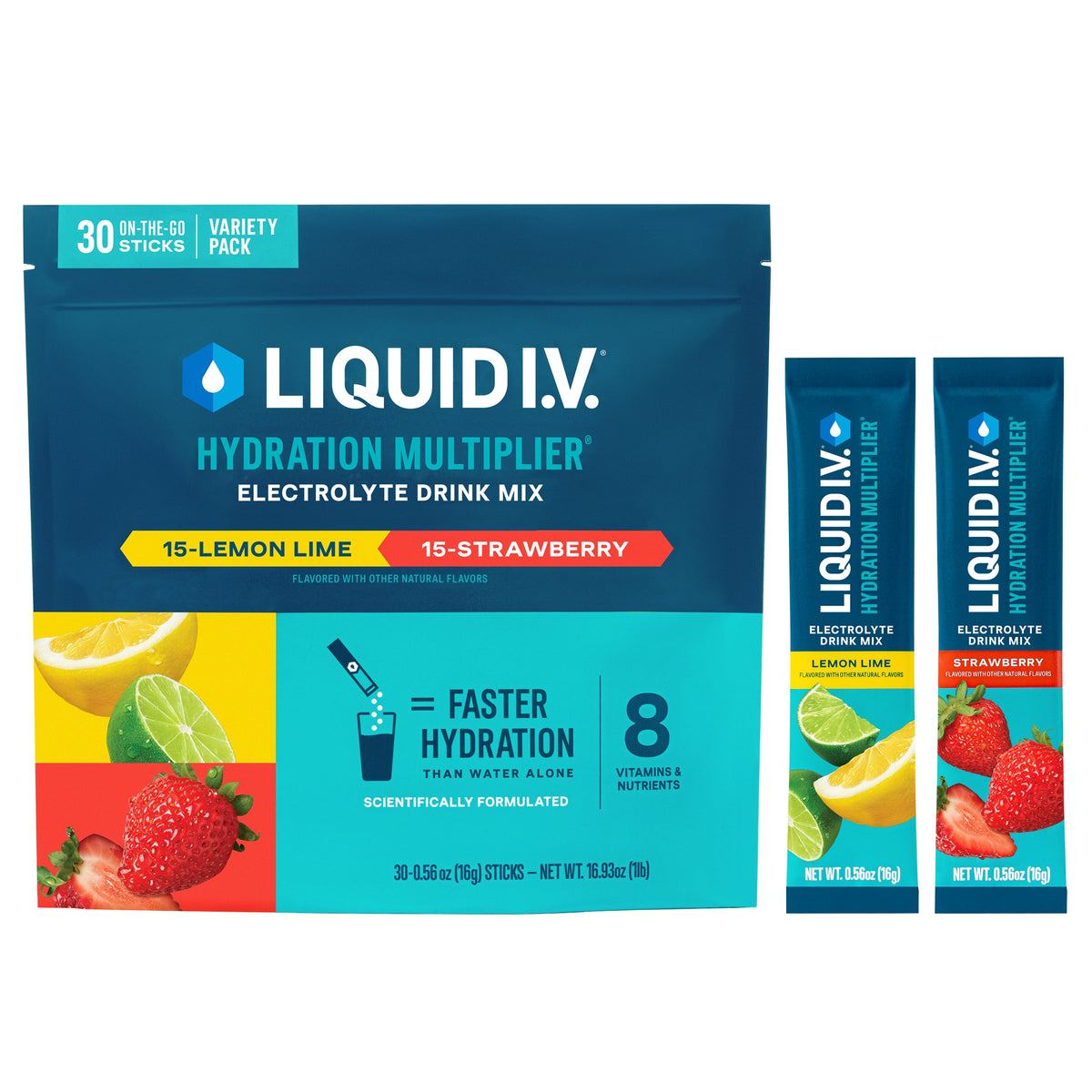 Liquid I.V. Hydration Multiplier Electrolyte Drink Mix, Variety Pack, 0.56 oz, 30 ct - product image 1