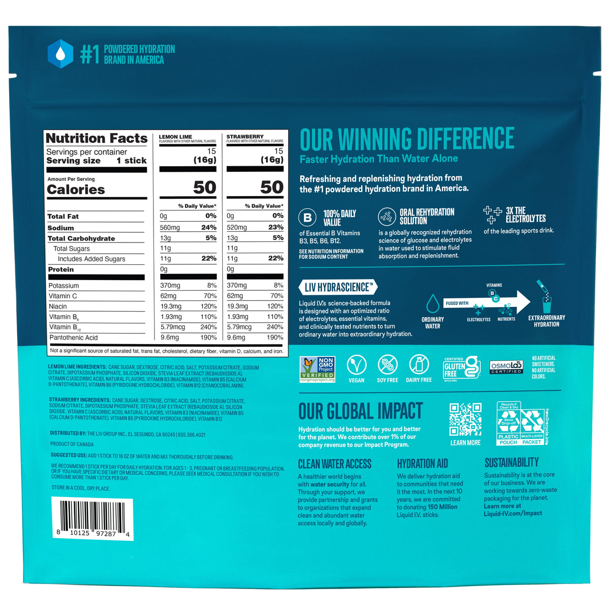 Liquid I.V. Hydration Multiplier Electrolyte Drink Mix, Variety Pack, 0.56 oz, 30 ct - product image 2