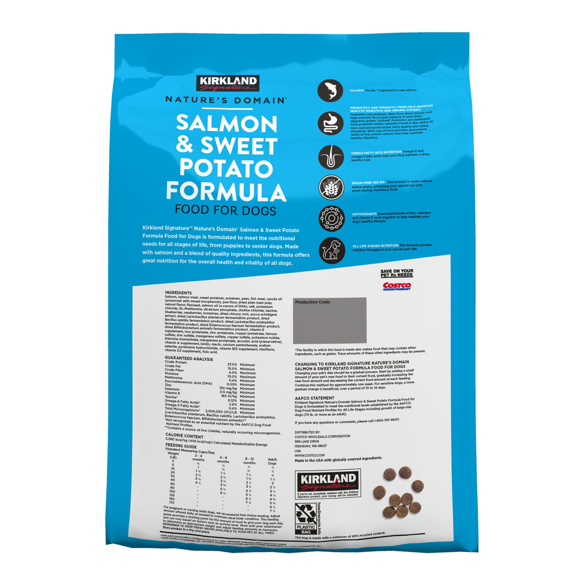 Kirkland Signature Nature's Domain Dog Food, Salmon & Sweet Potato, 25 lbs - product image 2