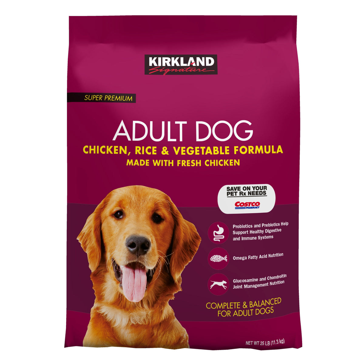 Kirkland Signature Super Premium Adult Dog Food, Chicken, Rice & Vegetable, 25 lbs - product image 4