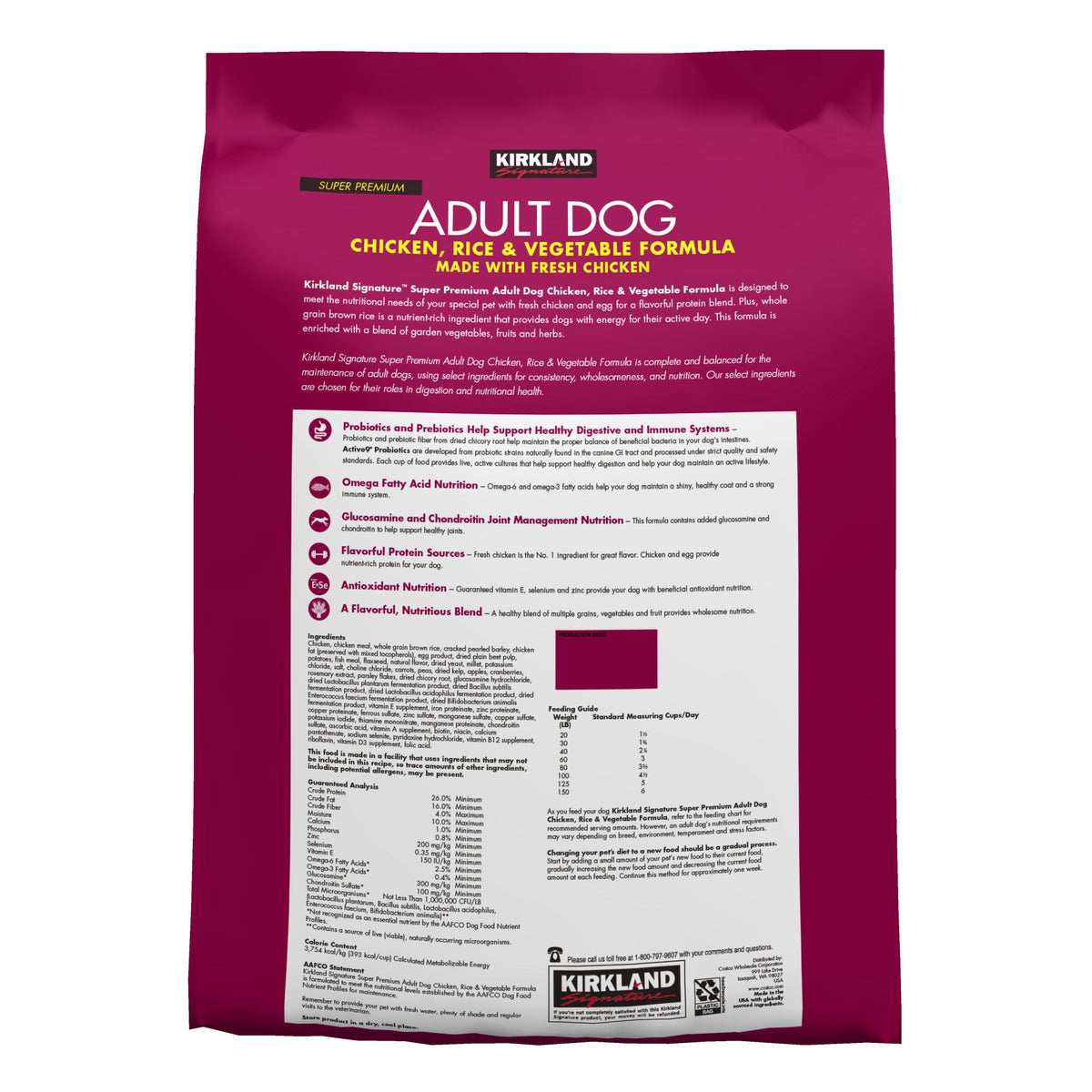 Kirkland Signature Super Premium Adult Dog Food, Chicken, Rice & Vegetable, 25 lbs - product image 5