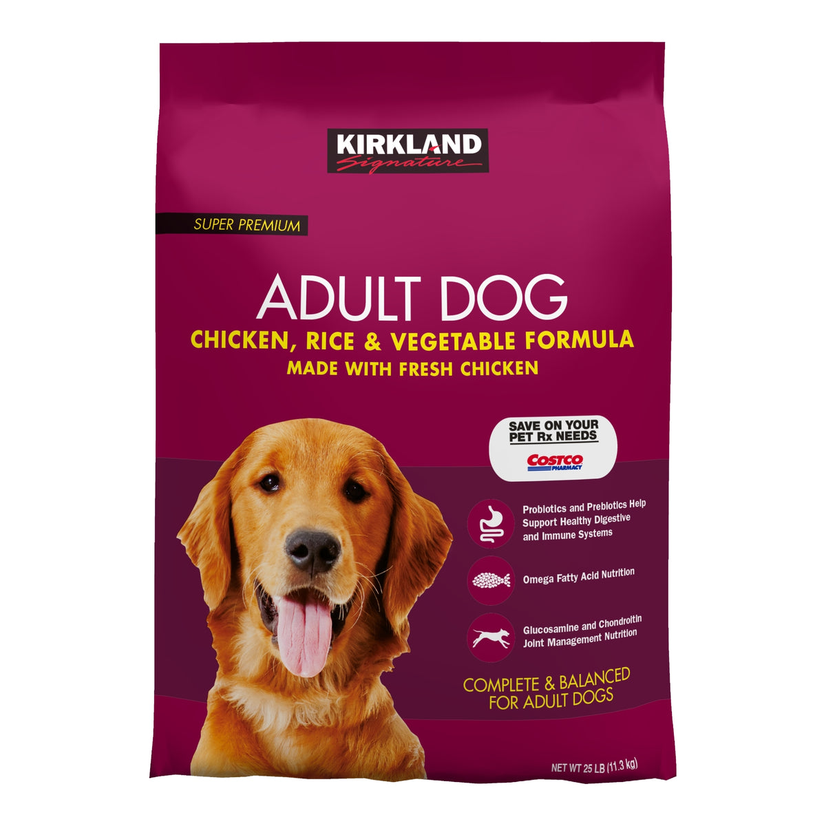 Kirkland Signature Super Premium Adult Dog Food, Chicken, Rice & Vegetable, 25 lbs - product image 1