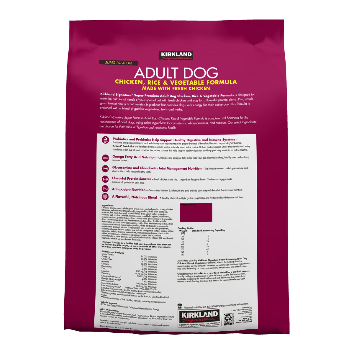 Kirkland Signature Super Premium Adult Dog Food, Chicken, Rice & Vegetable, 25 lbs - product image 2