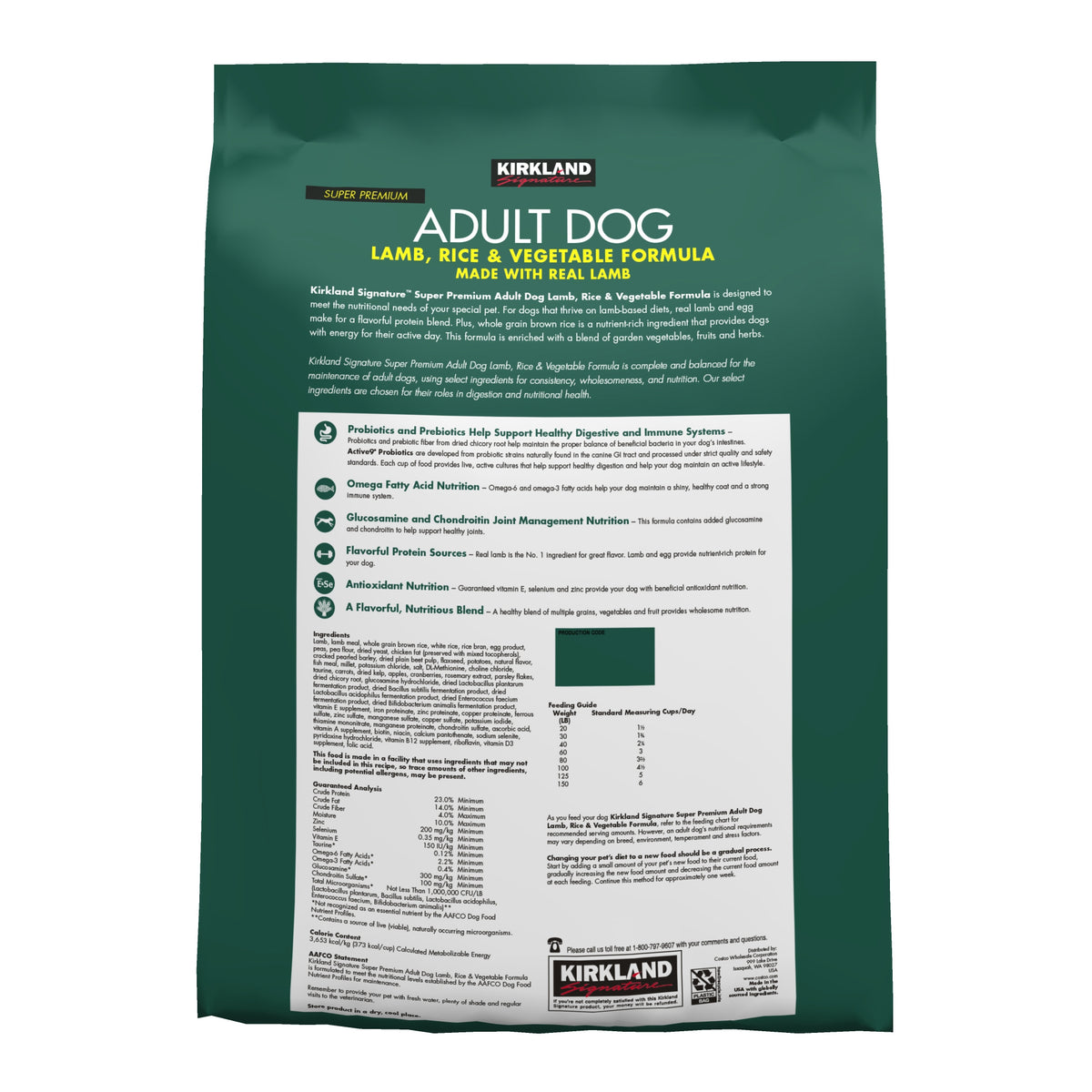 Kirkland Signature Super Premium Adult Dog Food, Lamb Rice & Vegetable, 25 lbs - product image 2