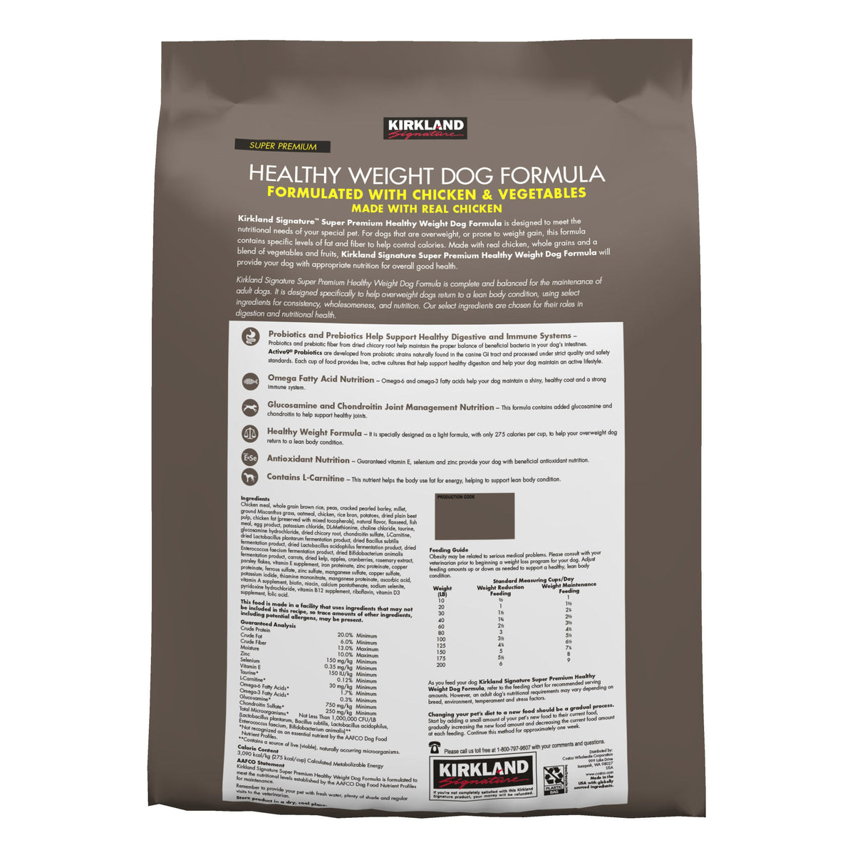 Kirkland Signature Super Premium Healthy Weight Dog Food, Chicken & Vegetables, 25 lbs - product image 5
