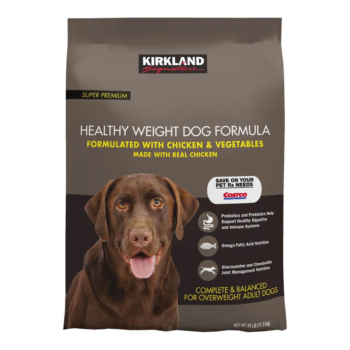 Kirkland Signature Super Premium Healthy Weight Dog Food, Chicken & Vegetables, 25 lbs - product image 1