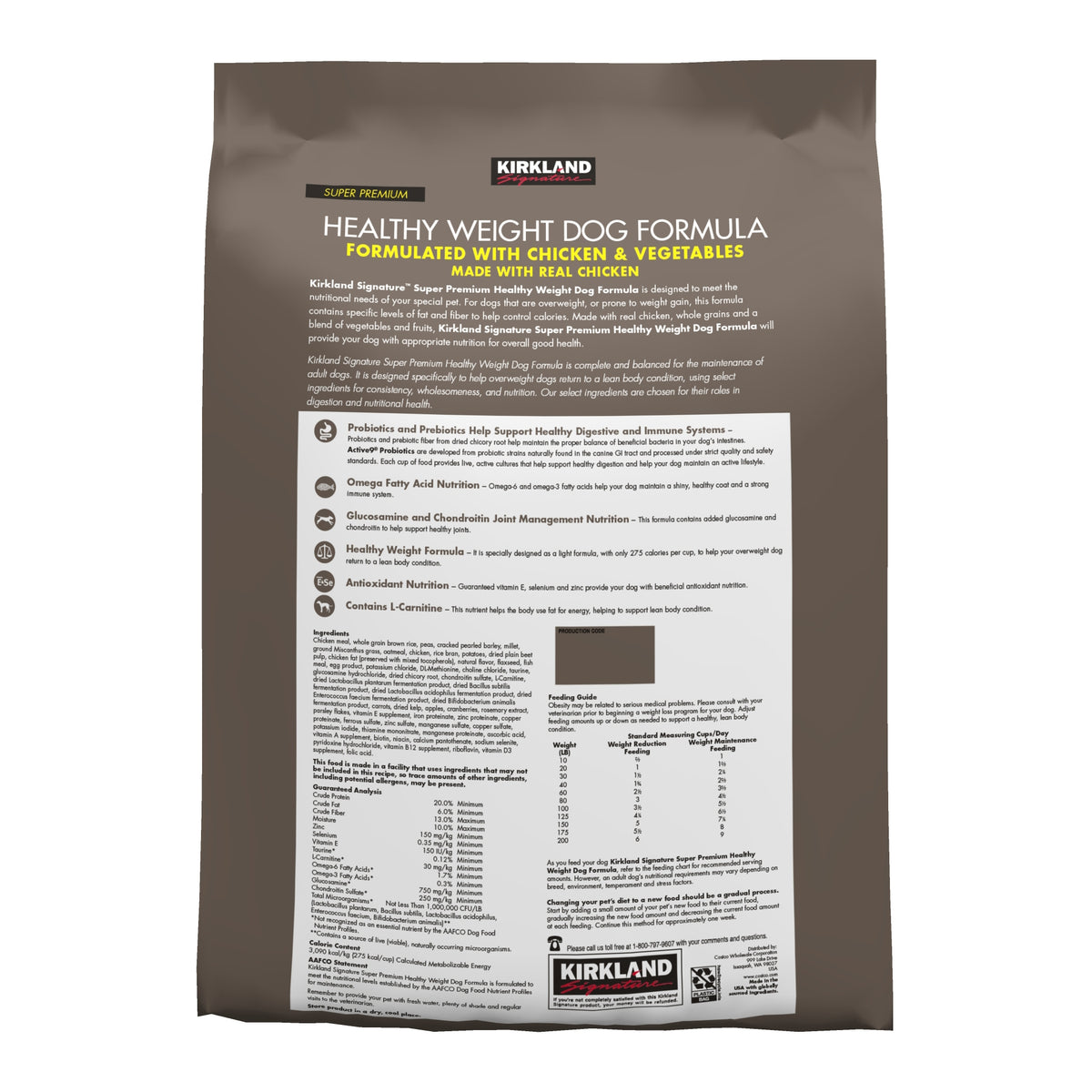 Kirkland Signature Super Premium Healthy Weight Dog Food, Chicken & Vegetables, 25 lbs - product image 2