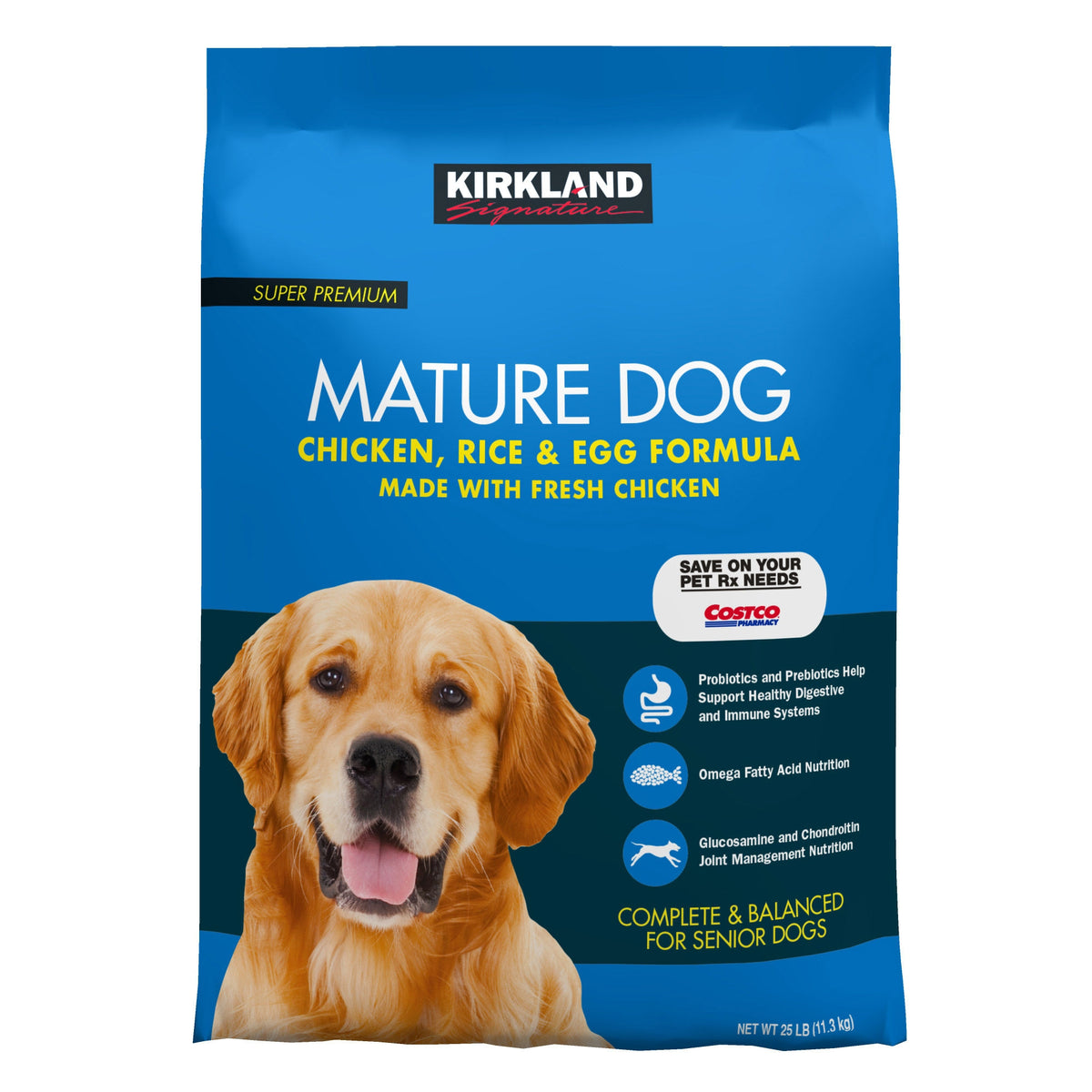 Kirkland Signature Super Premium Mature Dog Food, Chicken, Rice & Egg, 25 lbs - product image 4
