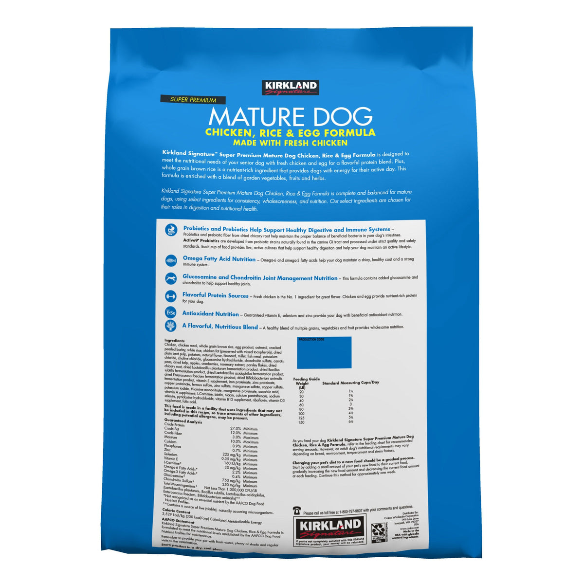 Kirkland Signature Super Premium Mature Dog Food, Chicken, Rice & Egg, 25 lbs - product image 5