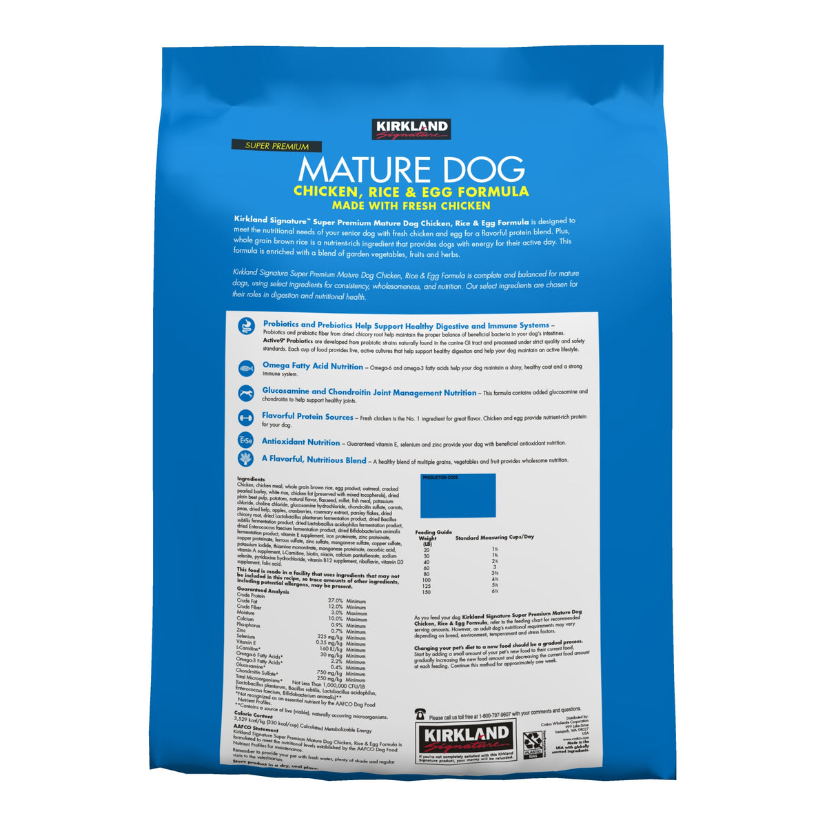Kirkland Signature Super Premium Mature Dog Food, Chicken, Rice & Egg, 25 lbs - product image 2