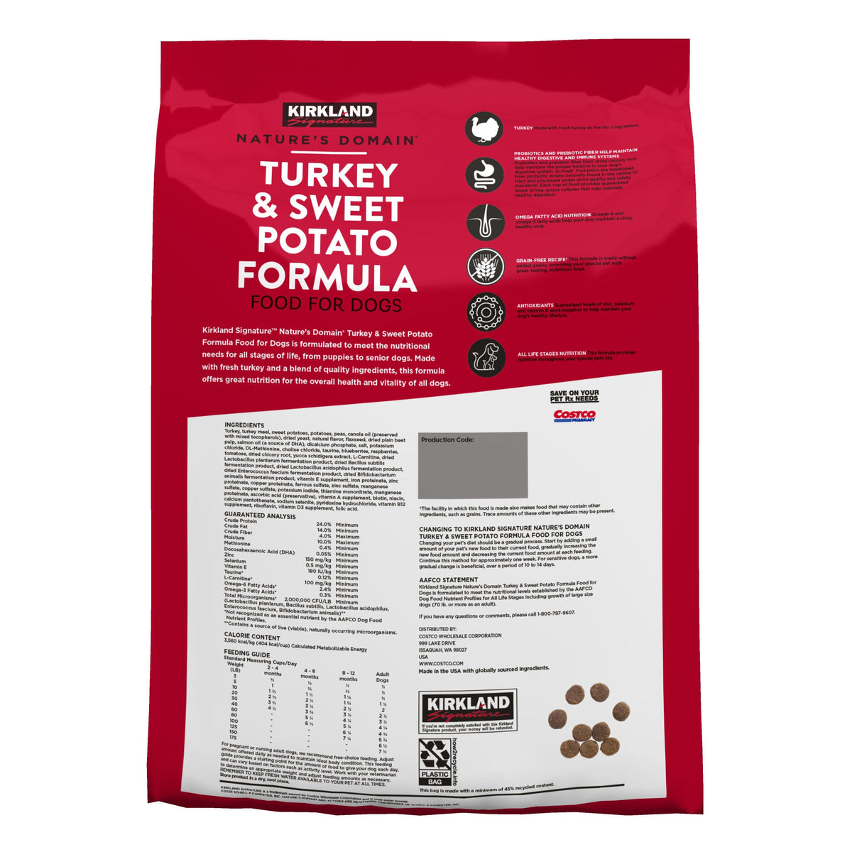 Kirkland Signature Nature's Domain Dog Food, Turkey & Sweet Potato, 25 lbs - product image 5