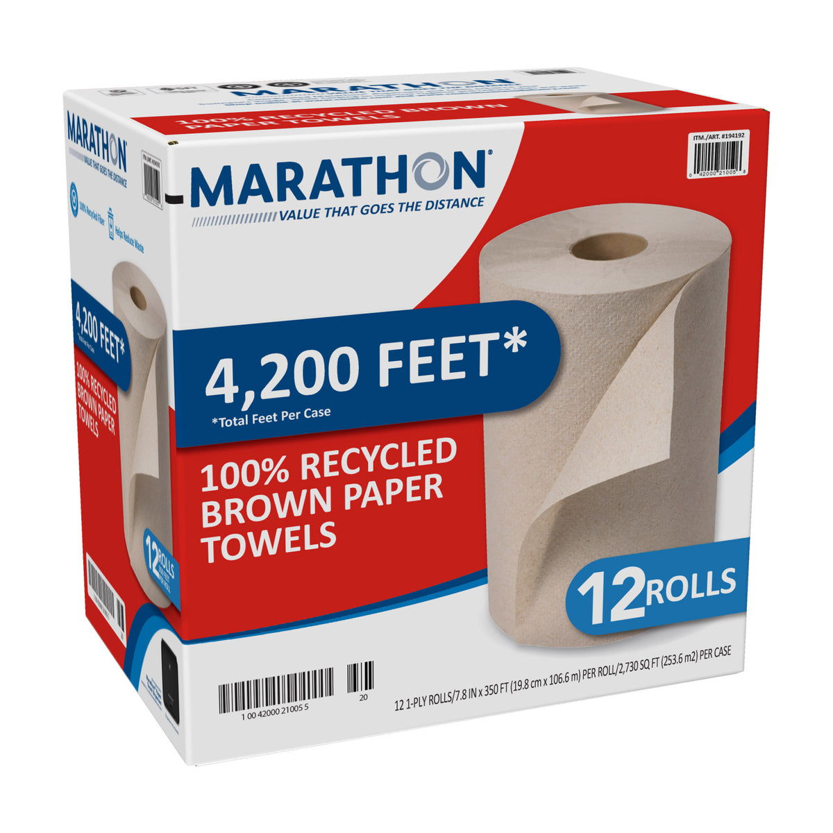 Marathon Recycled Dispenser Roll Towels, 1-Ply, Non-perforated, Brown, 12 ct - product image 6